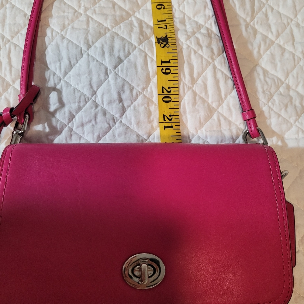 Coach Legacy 19914 Pink Leather Penny Crossbody Bag with Tassel and Handtag - Picture 13 of 13